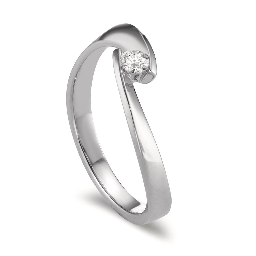 Fingerring 750/18K hvidguld Diamant 0.13 ct, w-si