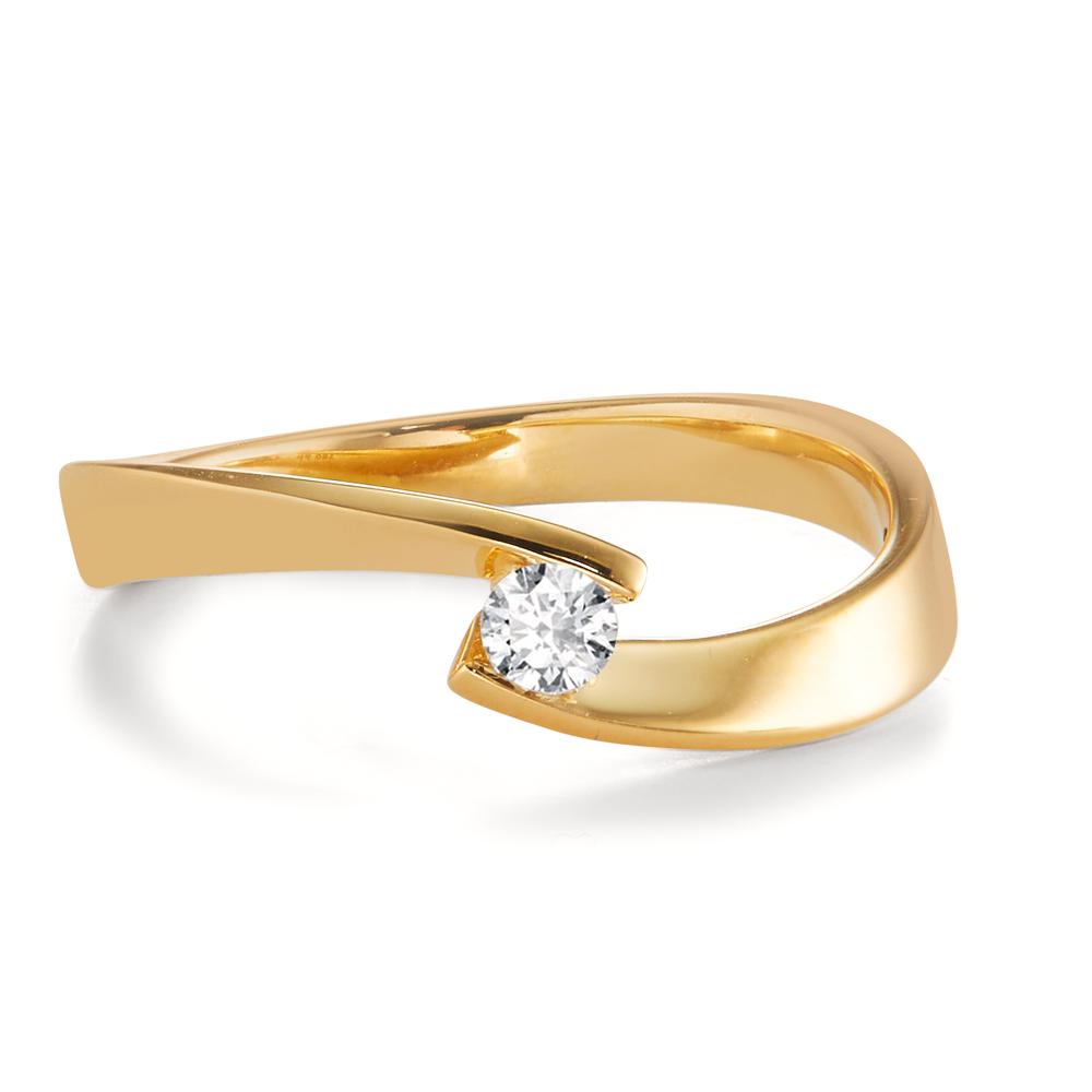 Fingerring 750/18K guld Diamant 0.13 ct, w-si