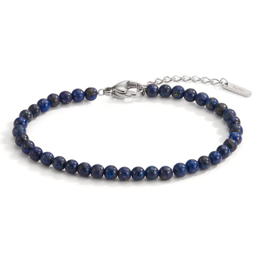 Armbånd Rustfrit stål Lapis lazuli 17.5-19.5 cm Ø4 mm