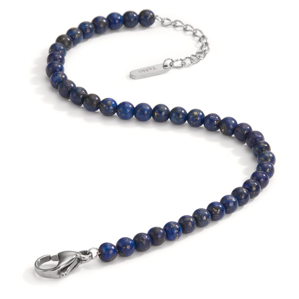 Armbånd Rustfrit stål Lapis lazuli 17.5-19.5 cm Ø4 mm