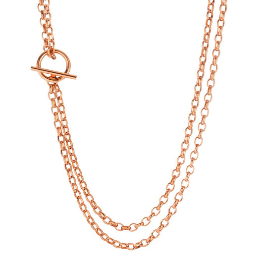 Collier Rustfrit stål rose IP belagt 45 cm