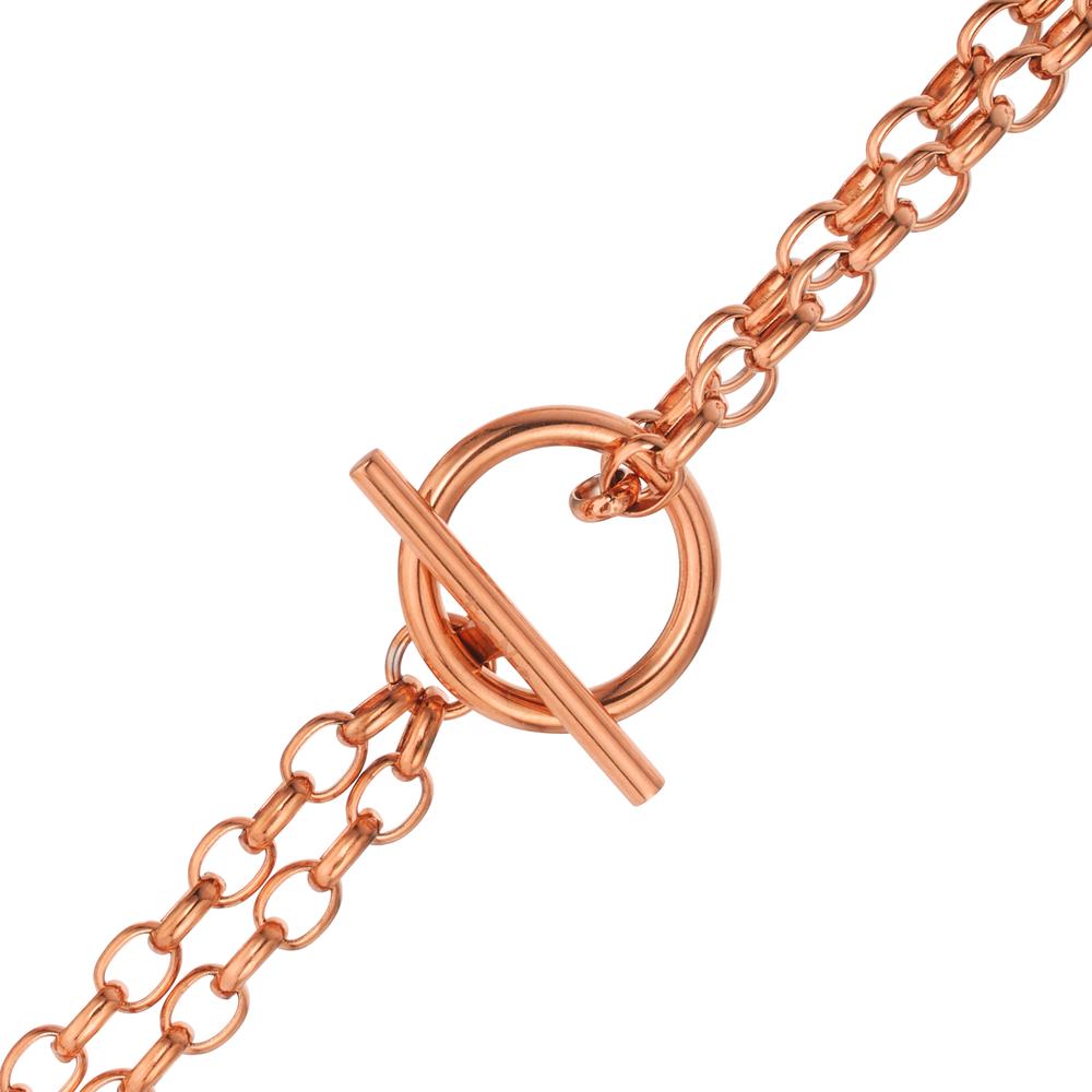 Collier Rustfrit stål rose IP belagt 45 cm