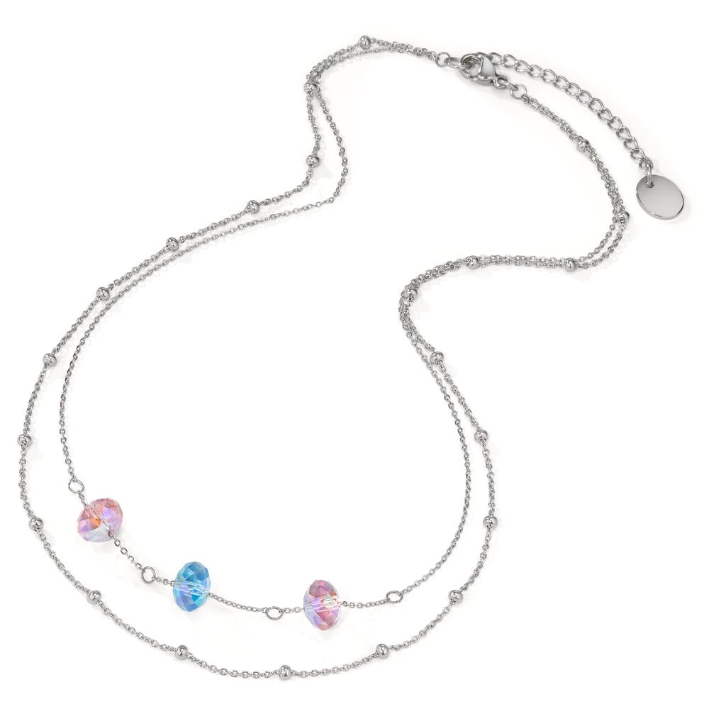 Collier Rustfrit stål Zirconia 3 Sten 36-41 cm