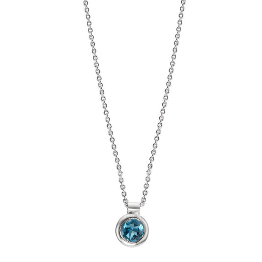 Collier 750/18K hvidguld London Blue Topaz 40-42 cm