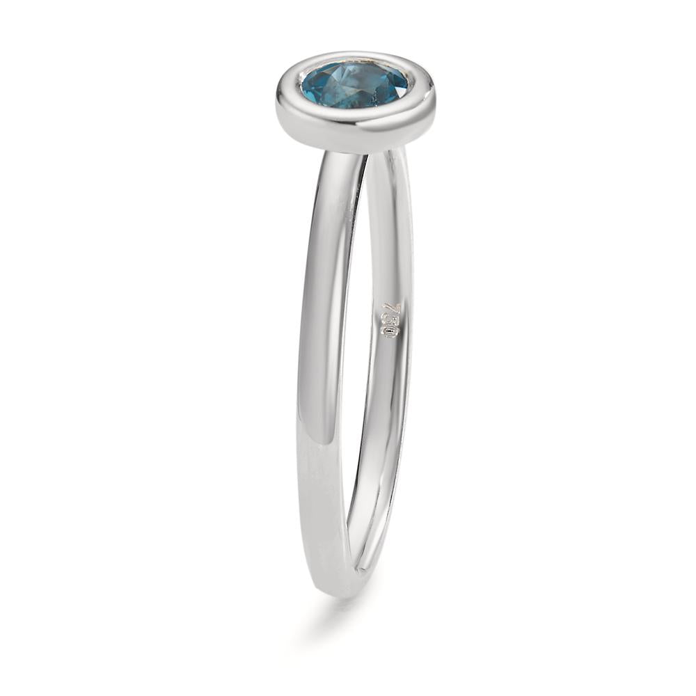 Fingerring 750/18K hvidguld London Blue Topaz Ø5 mm