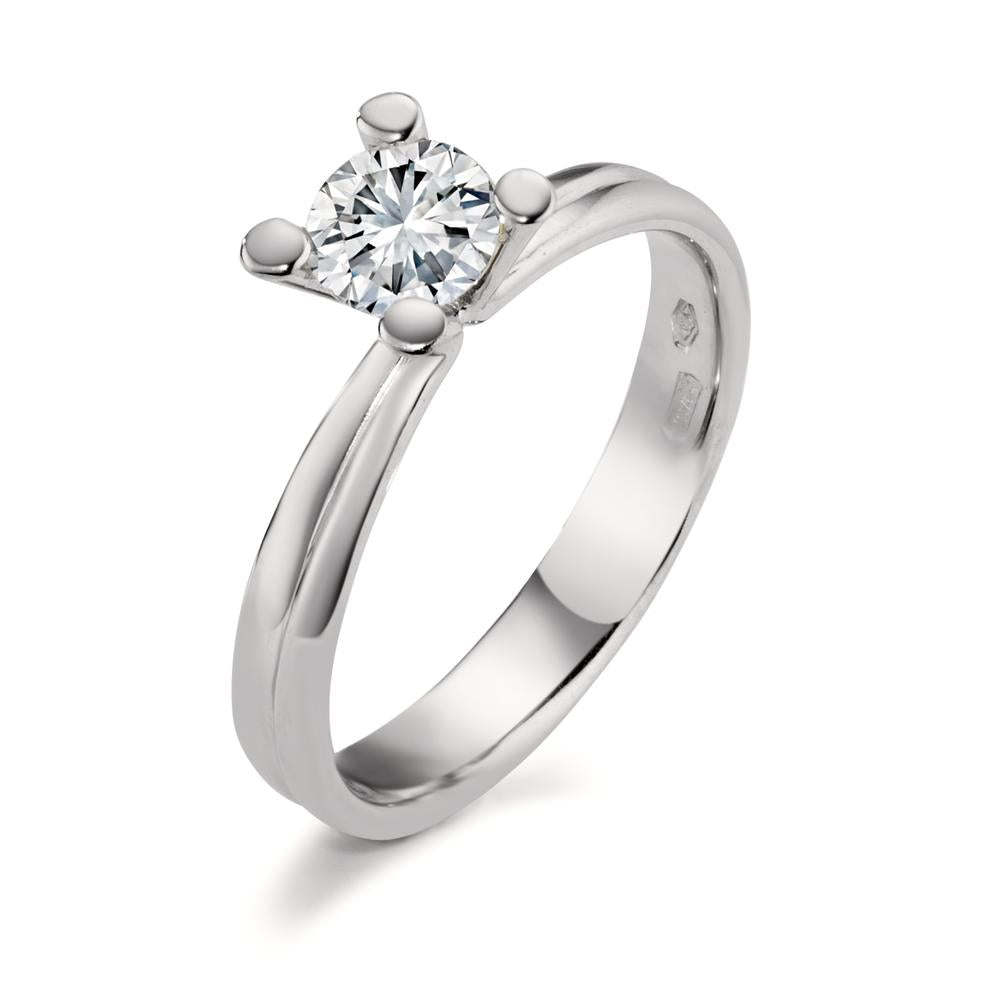 Solitaire ring 750/18K hvidguld Moissanite 5 mm