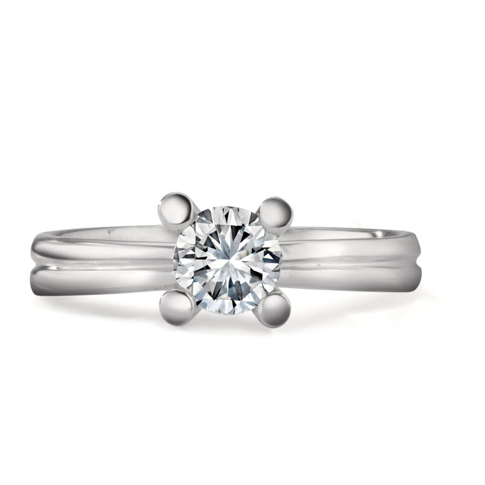 Solitaire ring 750/18K hvidguld Moissanite 5 mm