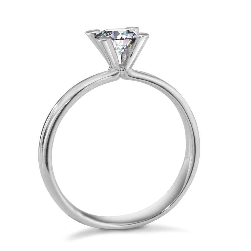 Solitaire ring 750/18K hvidguld Moissanite 5 mm