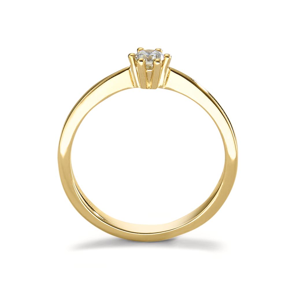 Solitaire ring 750/18K guld Diamant 0.15 ct, w-si