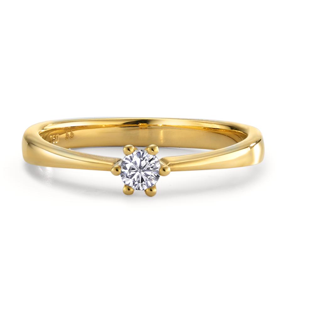 Solitaire ring 750/18K guld Diamant 0.15 ct, w-si