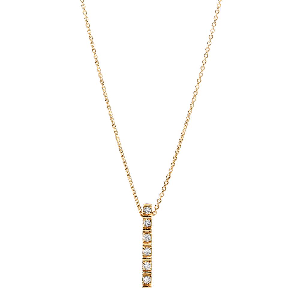 Collier 750/18K guld Diamant 0.056 ct, 7 Sten , w-si 40-42 cm