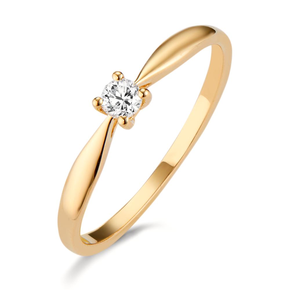 Solitaire ring 750/18K guld Diamant 0.10 ct, w-si