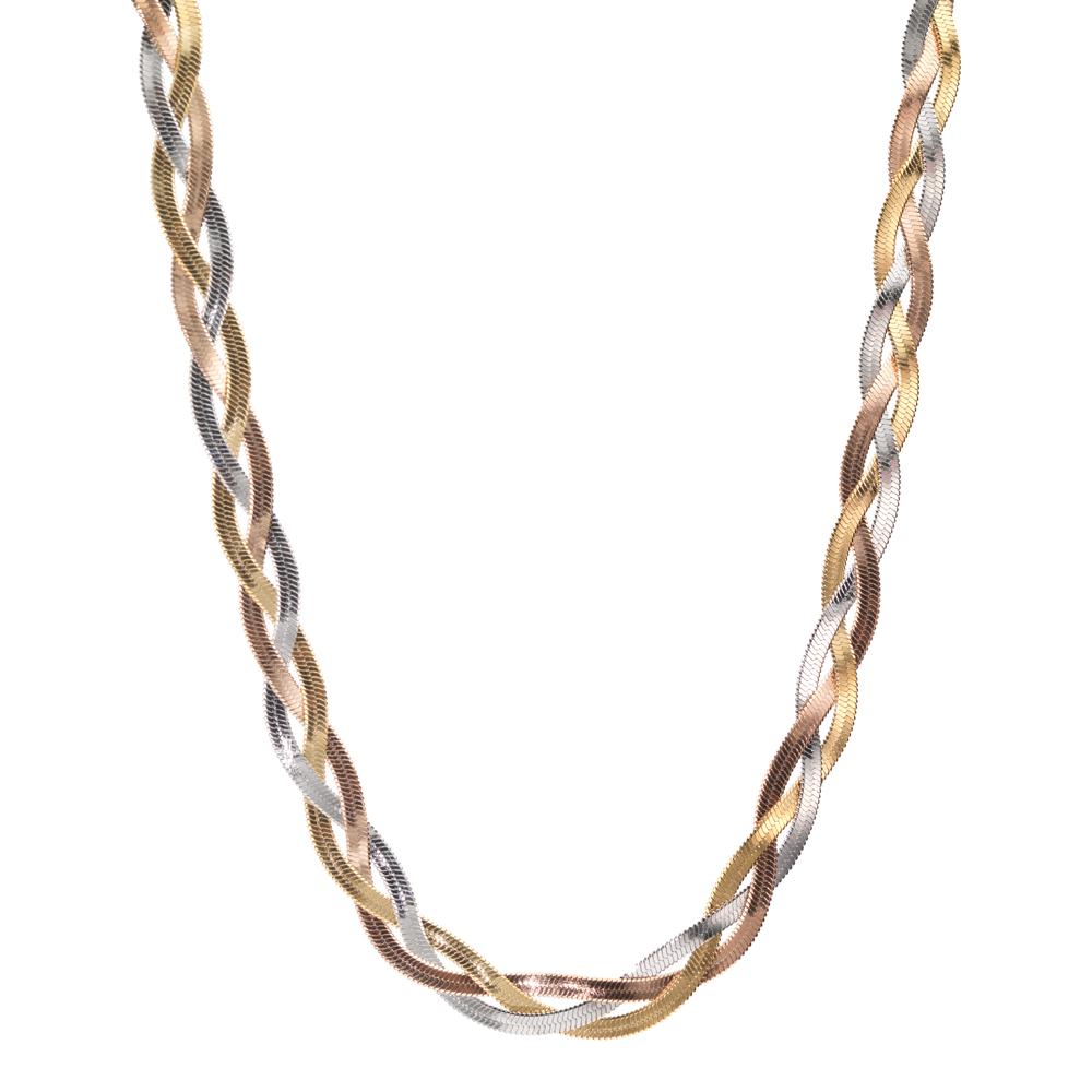 Collier Rustfrit stål tricolor 42-47 cm