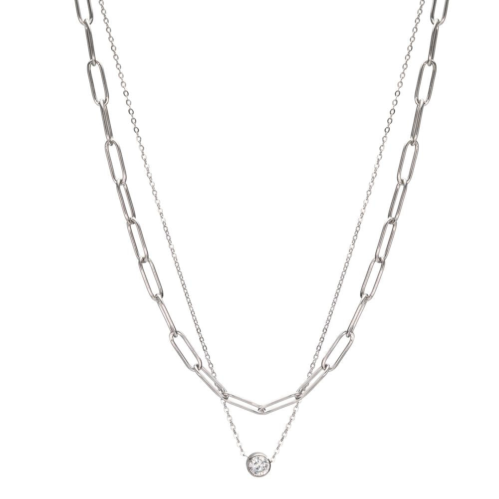 Collier Rustfrit stål Zirconia 42-47 cm