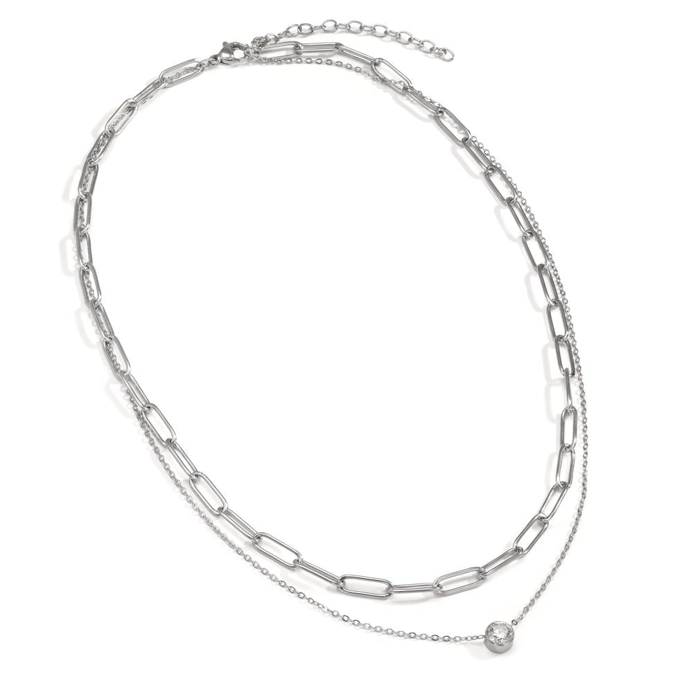 Collier Rustfrit stål Zirconia 42-47 cm