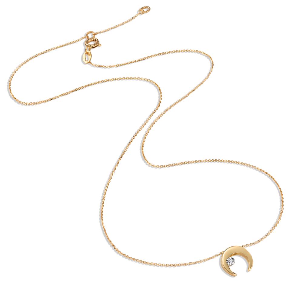 Collier 750/18K guld Diamant 0.005 ct, w-si måne 40-42 cm Ø8.5 mm