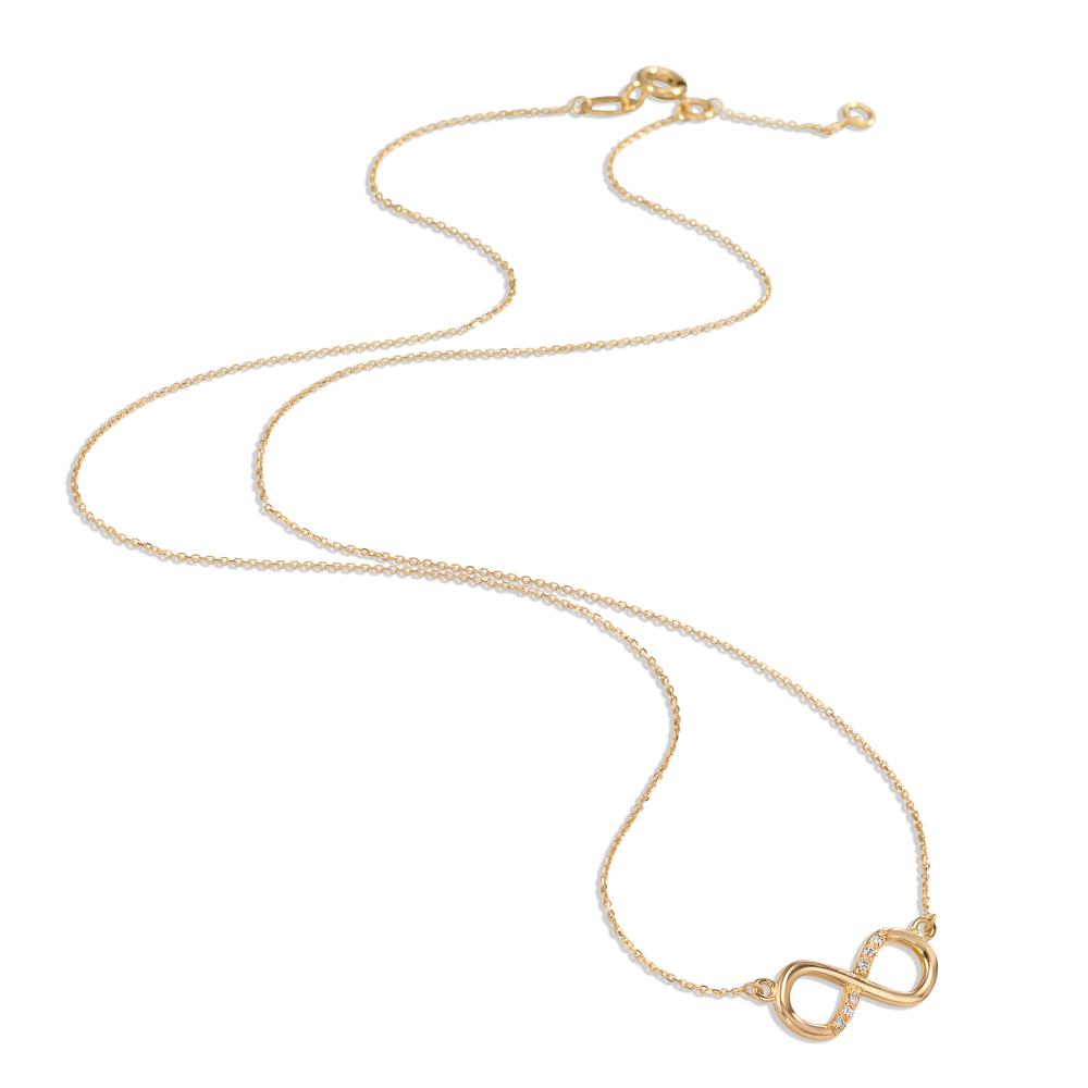 Collier 750/18K guld Diamant 0.03 ct, 6 Sten , w-si Uendelighed 40-42 cm