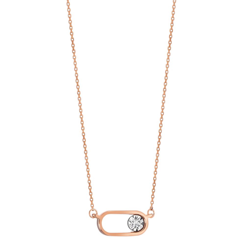 Collier 750/18K rødguld Diamant 0.015 ct, w-si 40-42 cm