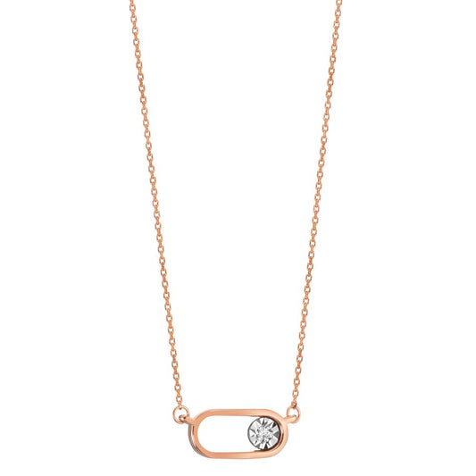 Collier 750/18K rødguld Diamant 0.015 ct, w-si 40-42 cm