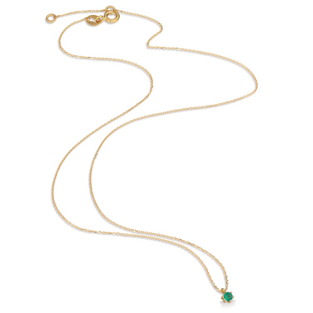 Collier 750/18K guld Smaragd 0.12 ct 40-42 cm Ø3.5 mm