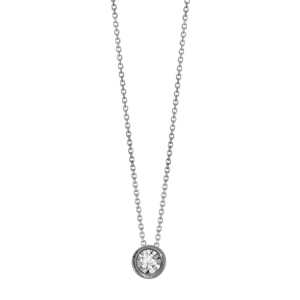 Collier 750/18K hvidguld Diamant 0.015 ct, w-si 40-42 cm Ø4.5 mm