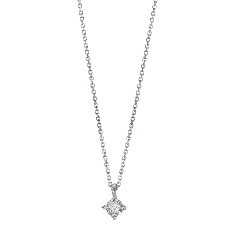 Collier 750/18K hvidguld Diamant 0.02 ct, w-si 40-42 cm Ø2.8 mm