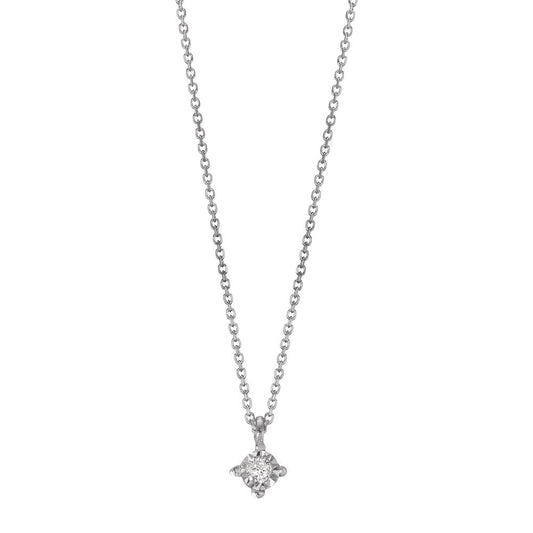 Collier 750/18K hvidguld Diamant 0.02 ct, w-si 40-42 cm Ø2.8 mm