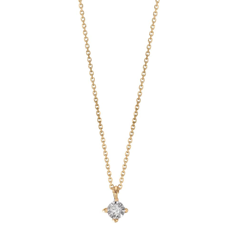 Collier 750/18K guld Diamant 0.02 ct, w-si 40-42 cm Ø2.8 mm