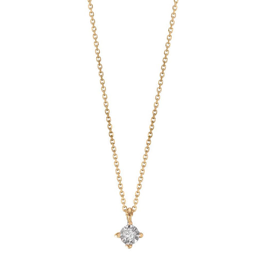 Collier 750/18K guld Diamant 0.02 ct, w-si 40-42 cm Ø2.8 mm