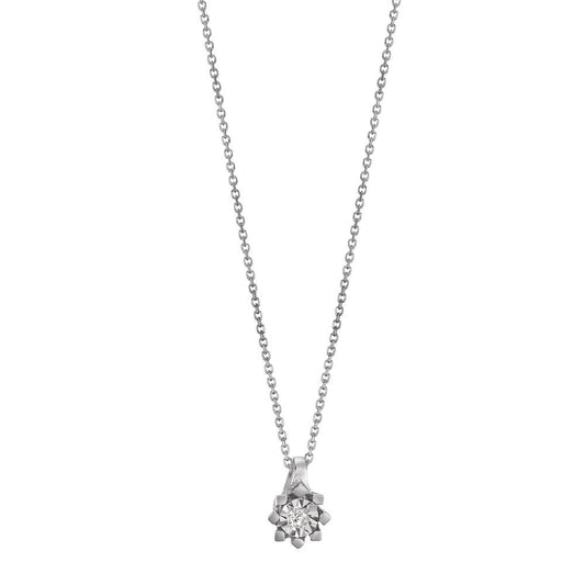 Collier 750/18K hvidguld Diamant 0.015 ct, w-si 40-42 cm Ø4.5 mm