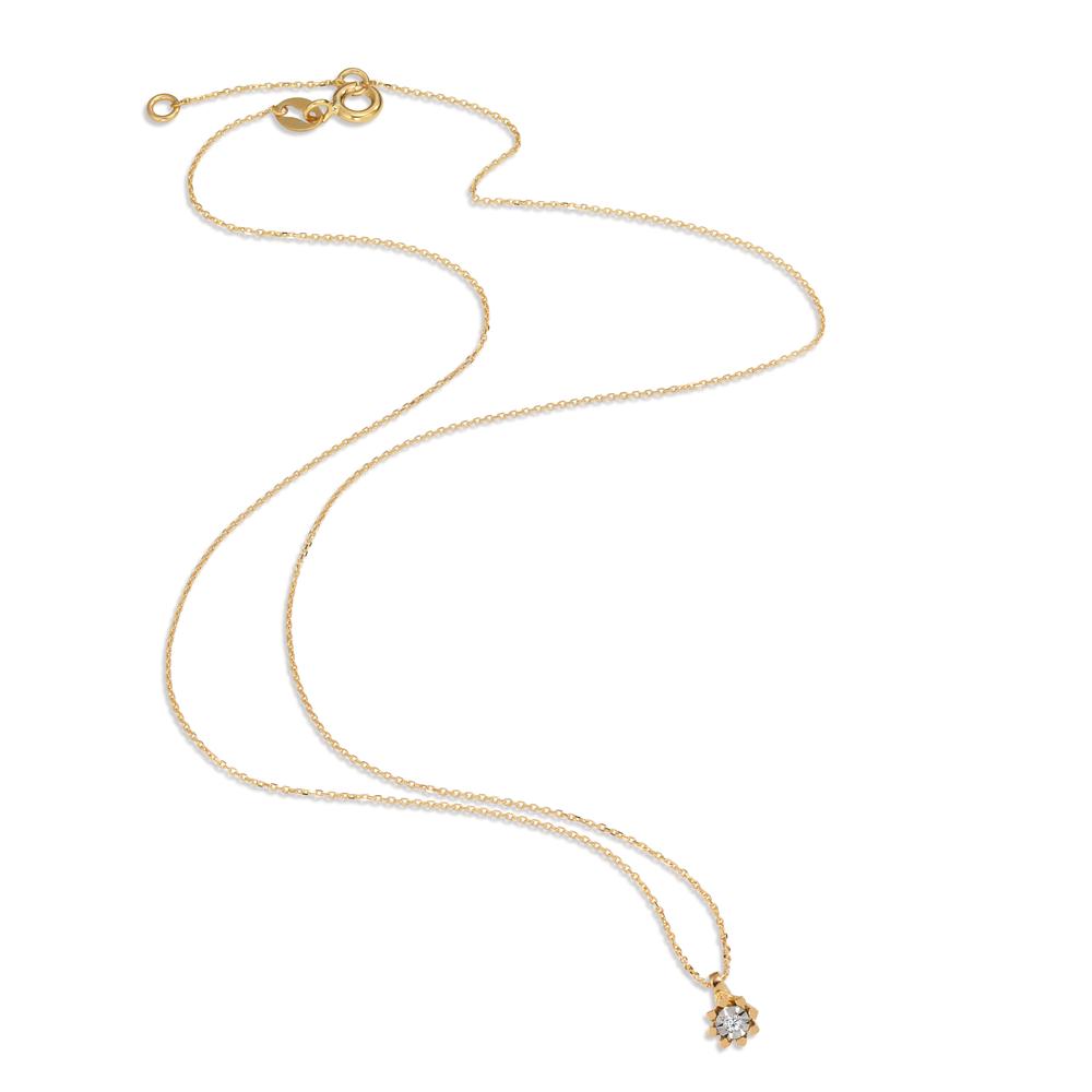 Collier 750/18K guld Diamant 0.015 ct, w-si 40-42 cm Ø4.5 mm