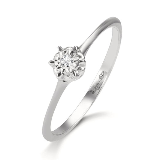 Solitaire ring 750/18K hvidguld Diamant 0.015 ct, w-si Ø4.5 mm