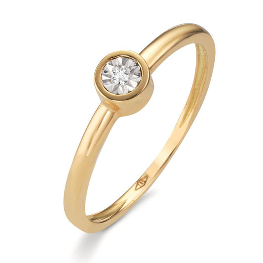 Solitaire ring 750/18K guld Diamant 0.015 ct, w-si Ø4.5 mm