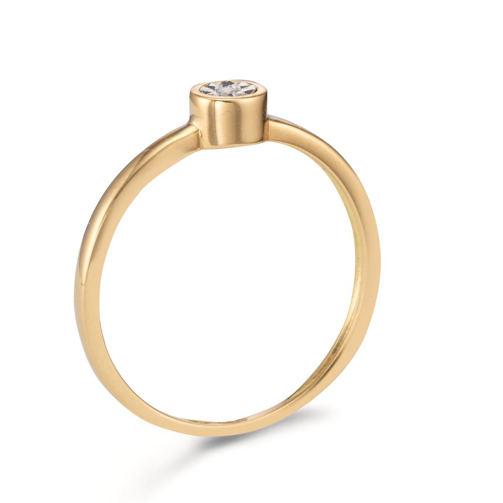 Solitaire ring 750/18K guld Diamant 0.015 ct, w-si Ø4.5 mm