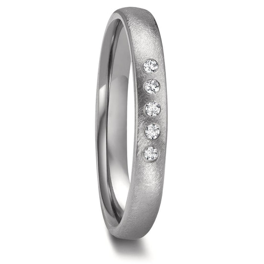 Partnerringe Zirkonium Diamant 0.05 ct, 5 Sten , w-si