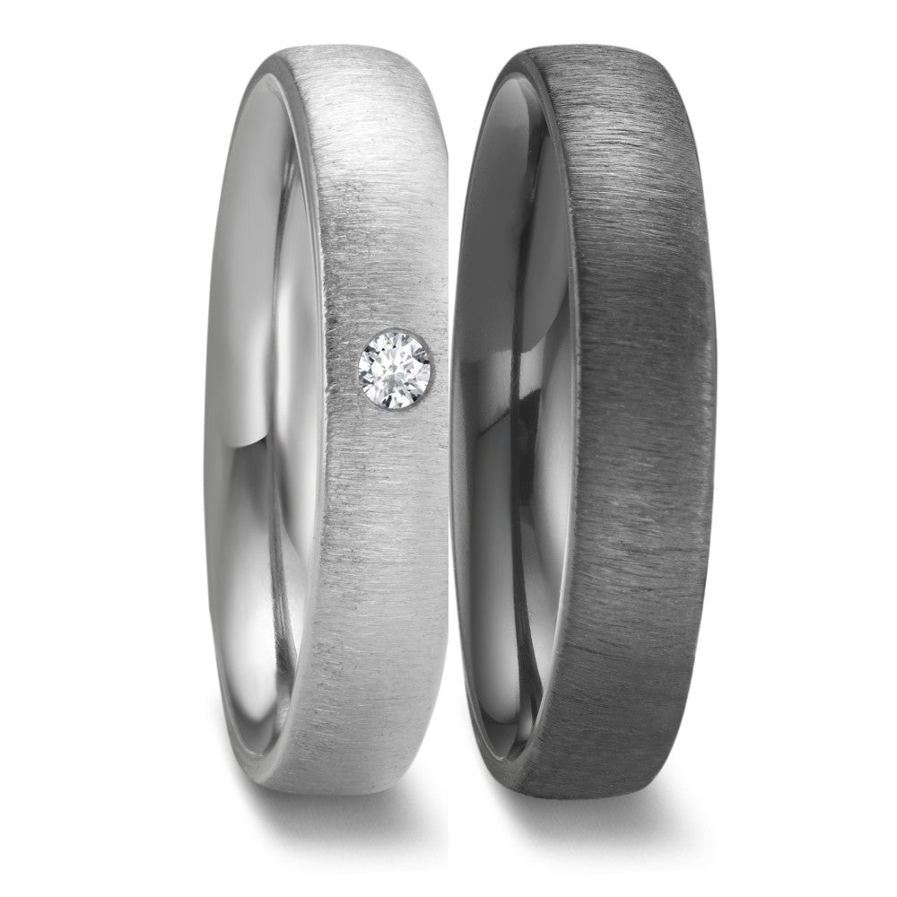 Partnerringe Zirkonium Diamant 0.03 ct, w-si