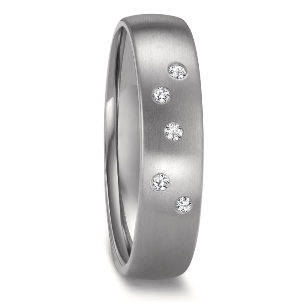 Partnerringe Zirkonium Diamant 0.05 ct, 5 Sten , w-si