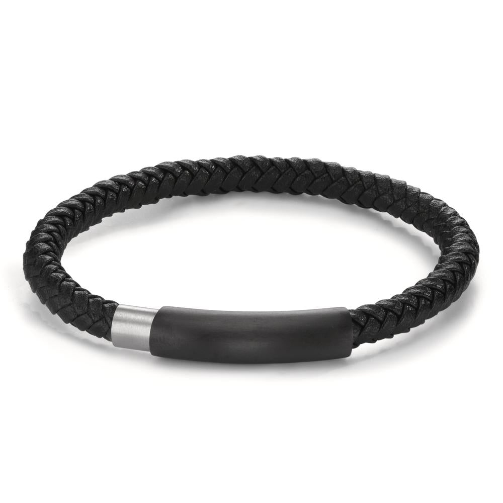 Armbånd Rustfrit stål sort IP belagt 19.5 cm Ø6.5 mm