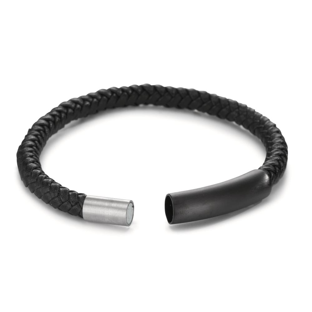 Armbånd Rustfrit stål sort IP belagt 19.5 cm Ø6.5 mm