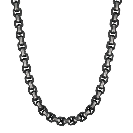 Collier Rustfrit stål sort IP belagt 60 cm