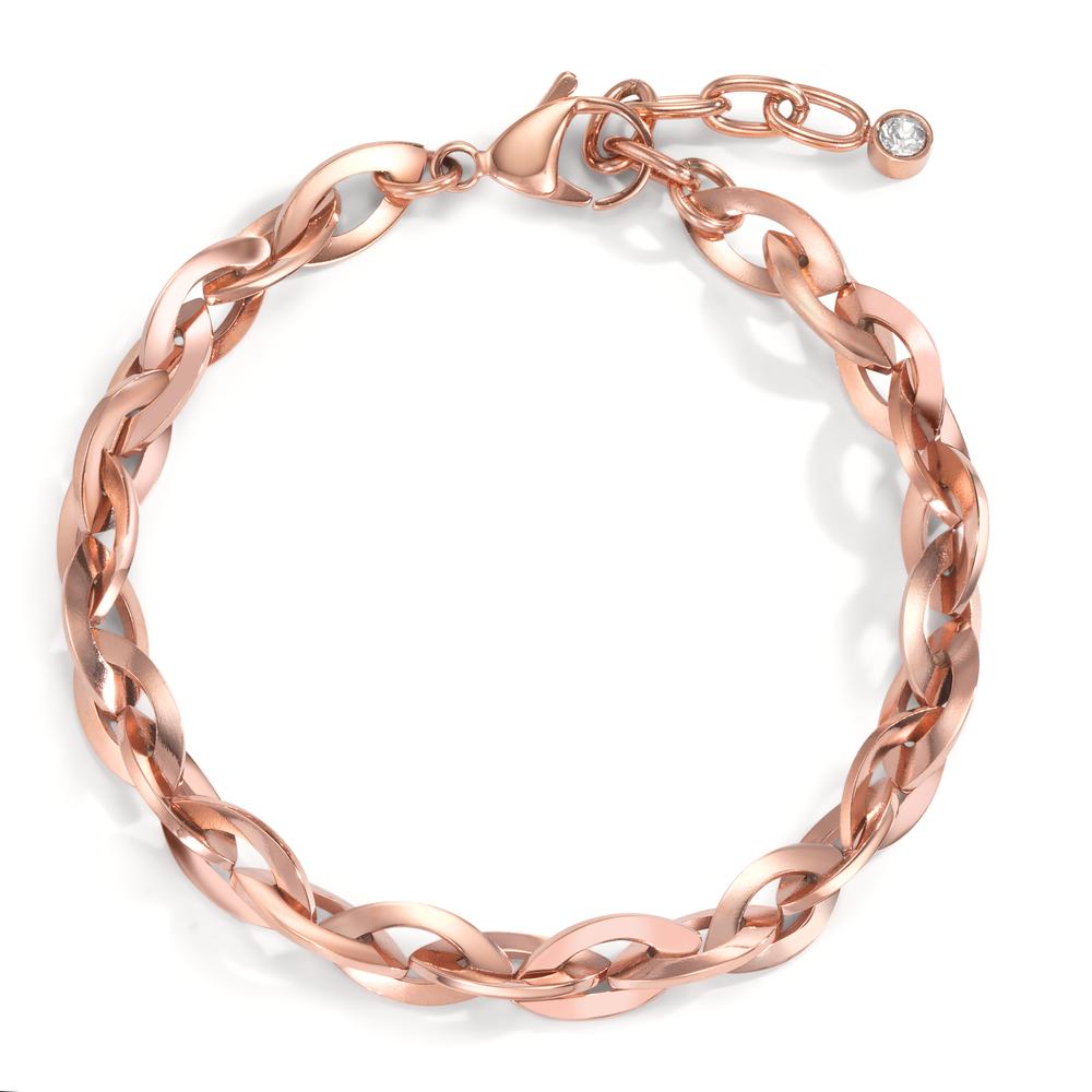 Armbånd Rustfrit stål rose IP belagt 18.5-21.5 cm