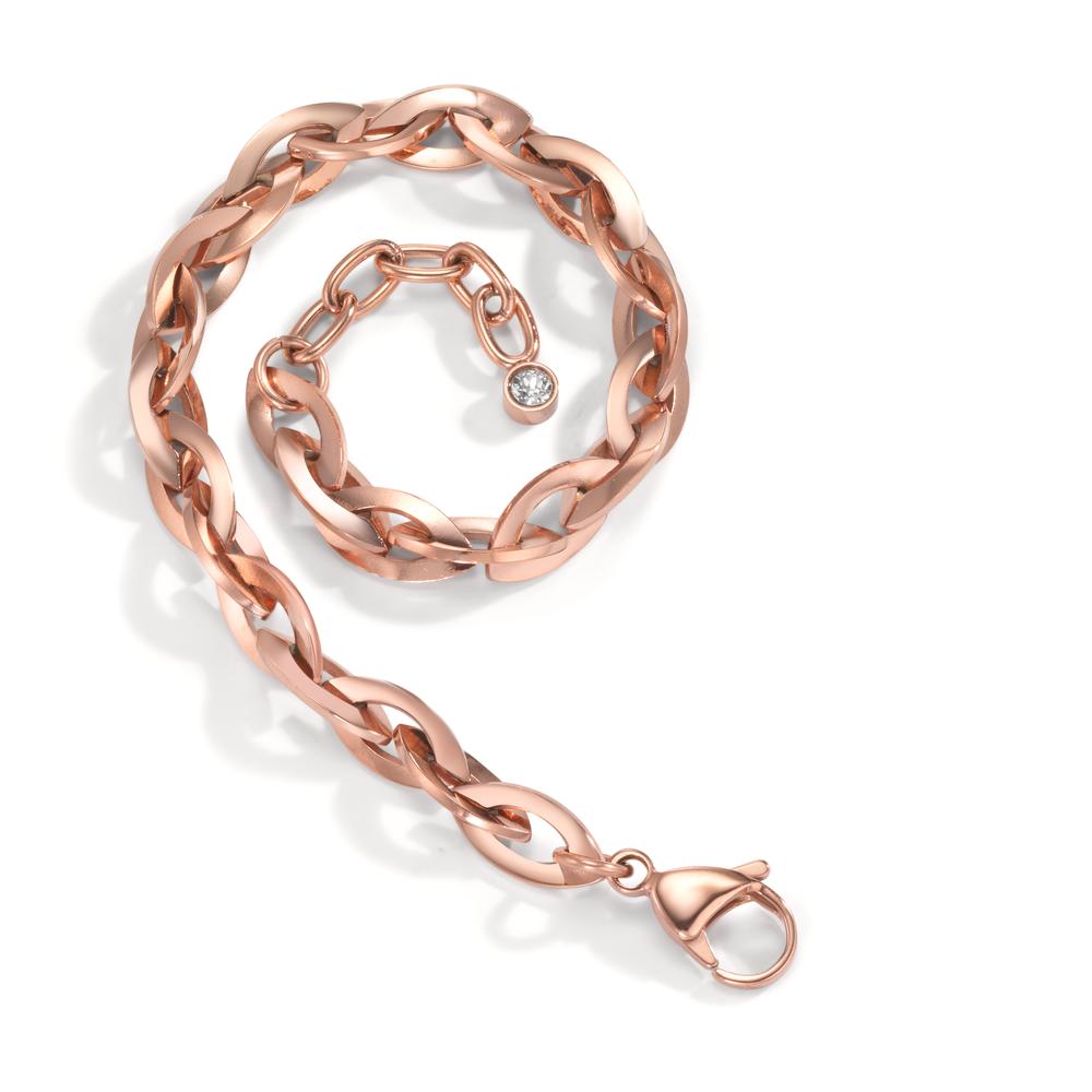 Armbånd Rustfrit stål rose IP belagt 18.5-21.5 cm