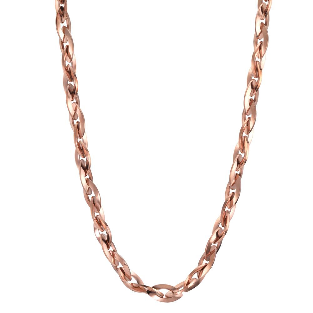 Collier Rustfrit stål Zirconia rose IP belagt 50-60 cm