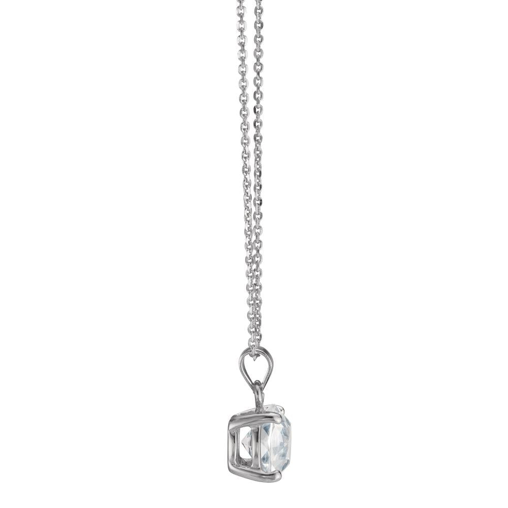 Collier Sølv Zirconia 2 Sten rhodineret 42-47 cm