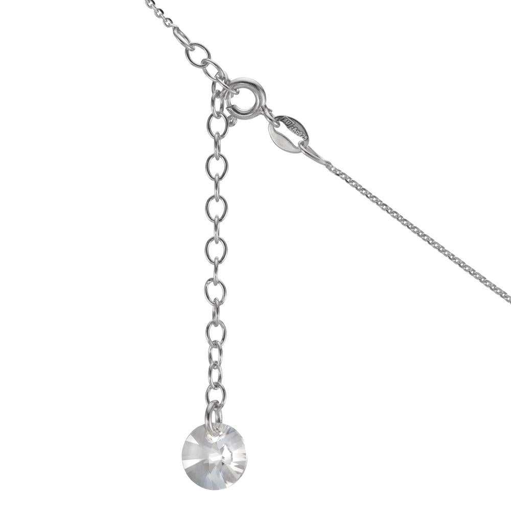 Collier Sølv Zirconia 2 Sten rhodineret 42-47 cm