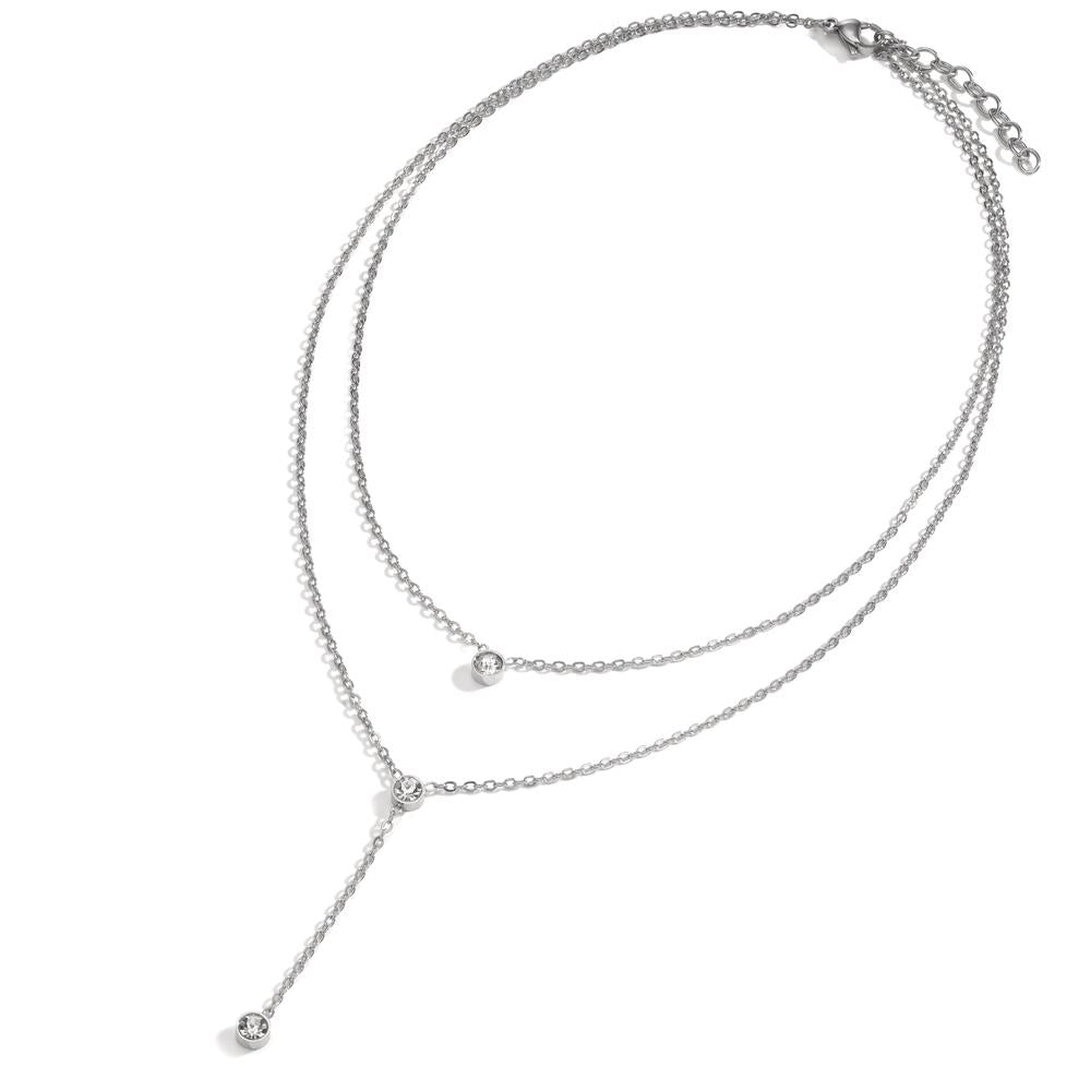 Collier Rustfrit stål Zirconia 3 Sten 42-45 cm