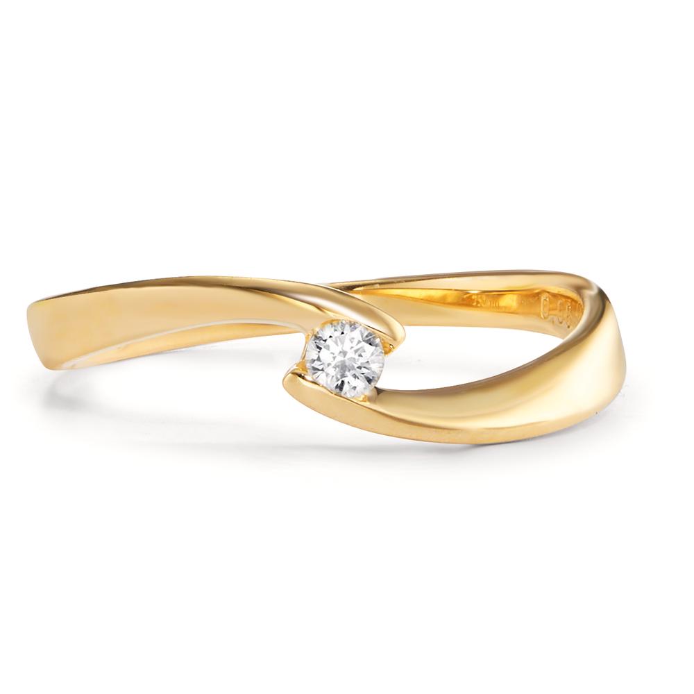 Solitaire ring 750/18K guld Diamant 0.06 ct, w-si