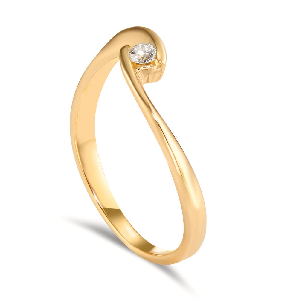 Solitaire ring 750/18K guld Diamant 0.06 ct, w-si