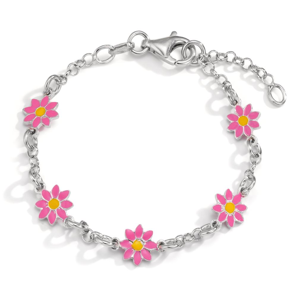 Armbånd Sølv rhodineret Blomst 14-16 cm Ø7 mm