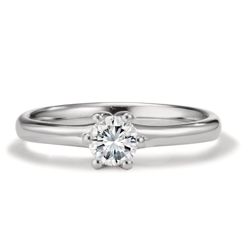 Solitaire ring 950 platin Diamant 0.40 ct, w-si, GIA